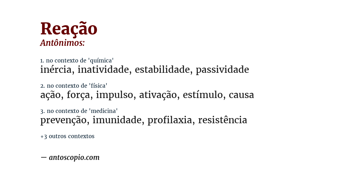 Antônimo de reação