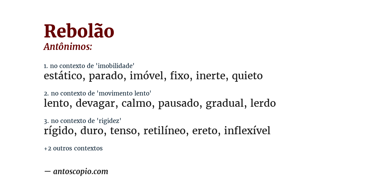 Antônimo de rebolão
