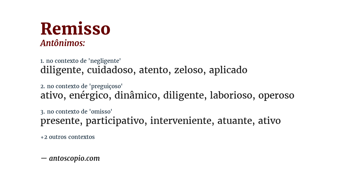 Antônimo de remisso