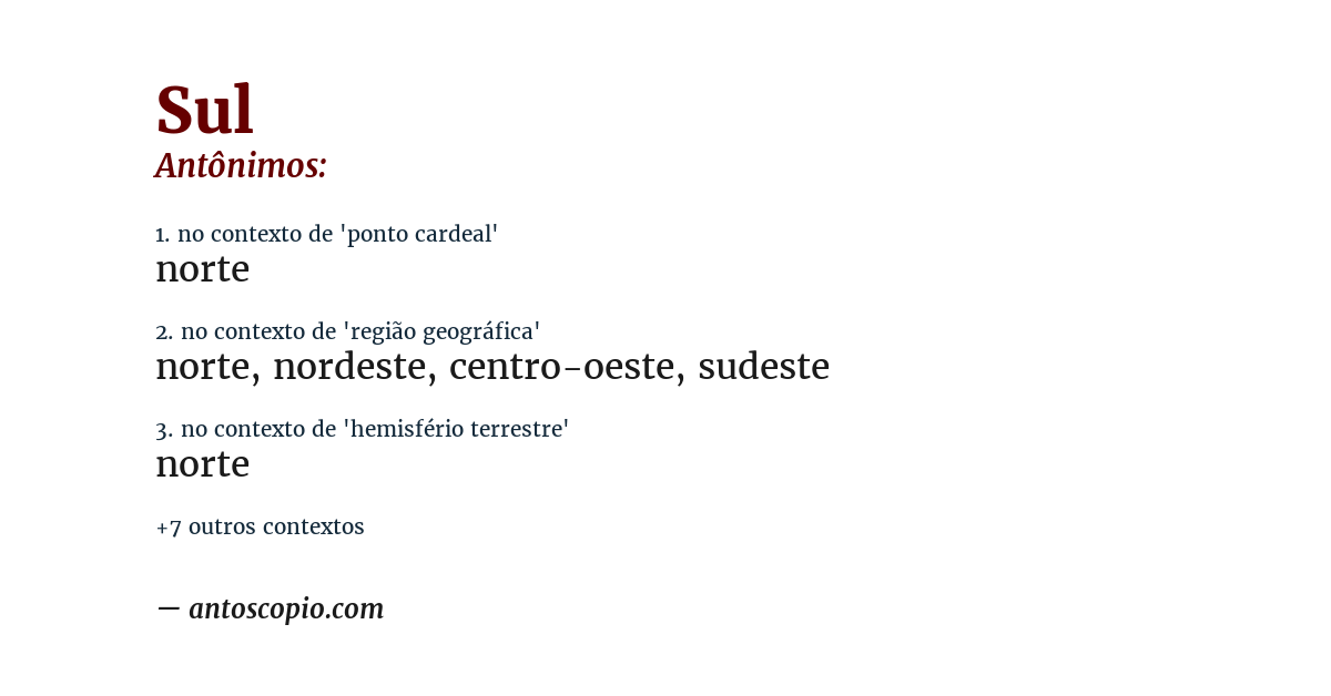 Antônimo de sul