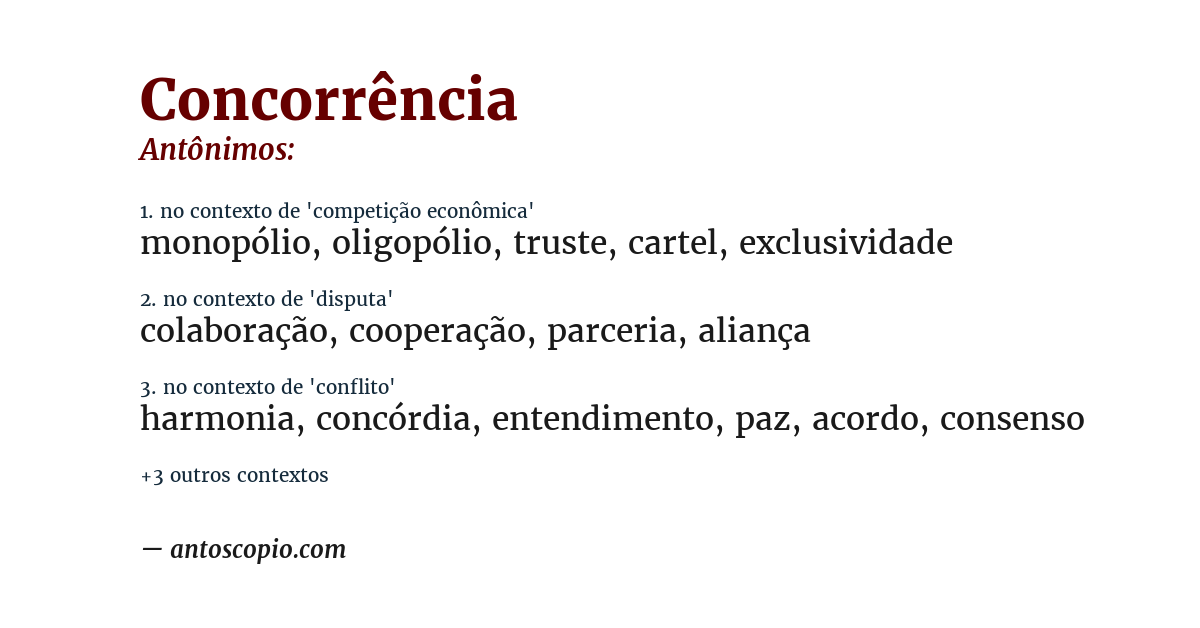 Antônimo de concorrência