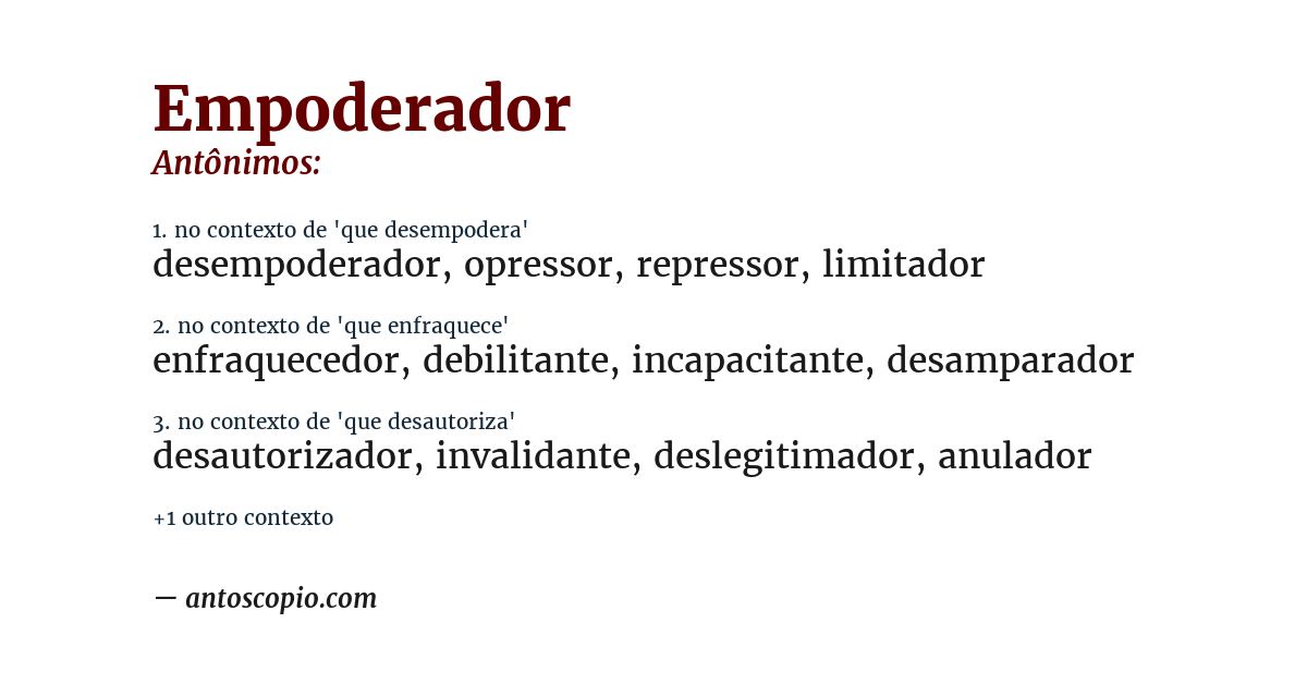Antônimo de empoderador