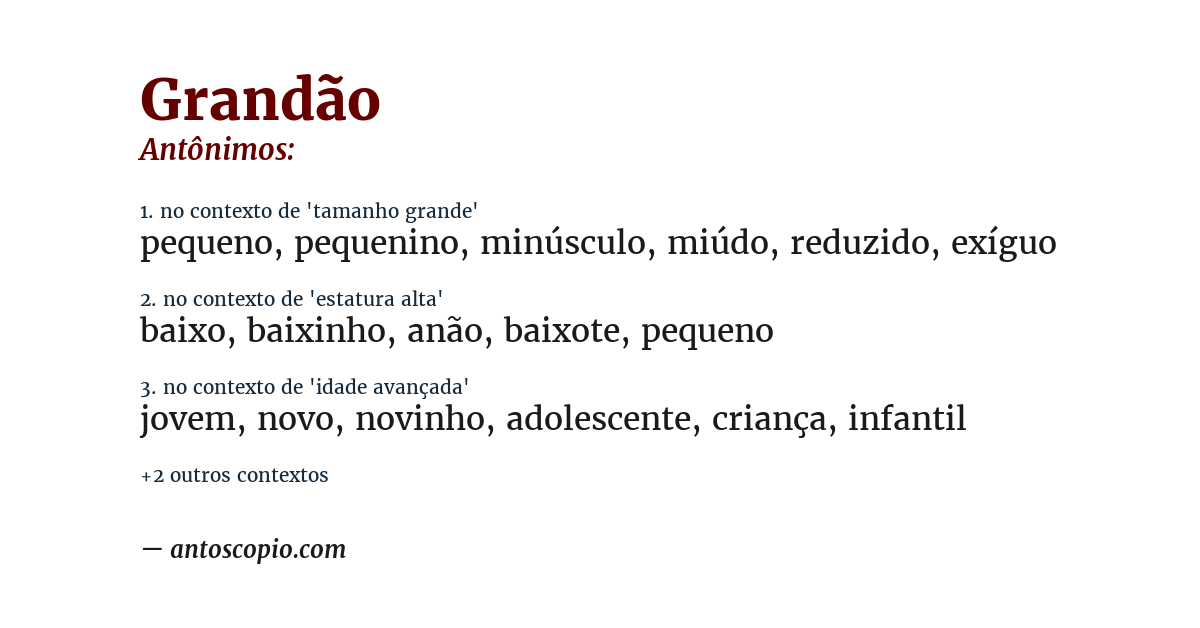 Antônimo de grandão