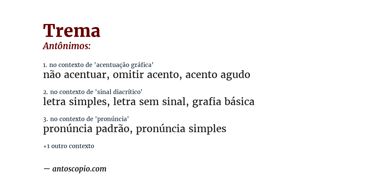 Antônimo de trema