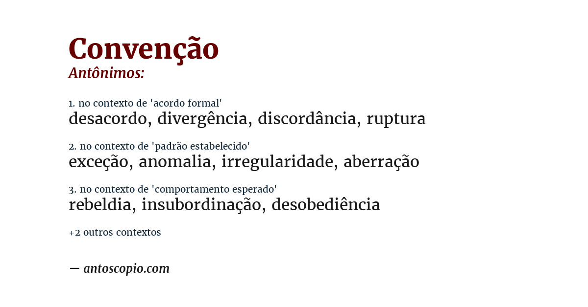 Antônimo de convenção