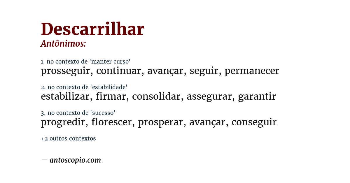 Antônimo de descarrilhar