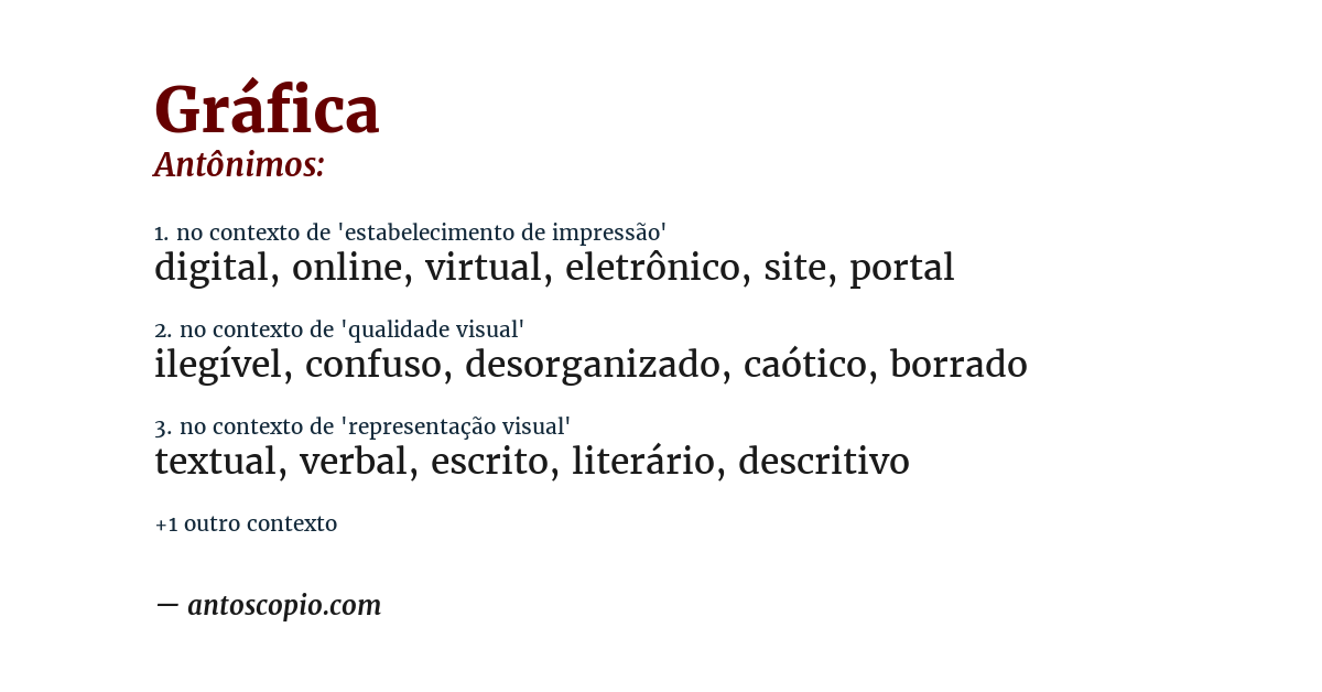 Antônimo de gráfica