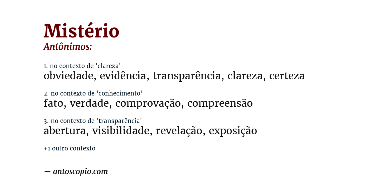 Antônimo de mistério