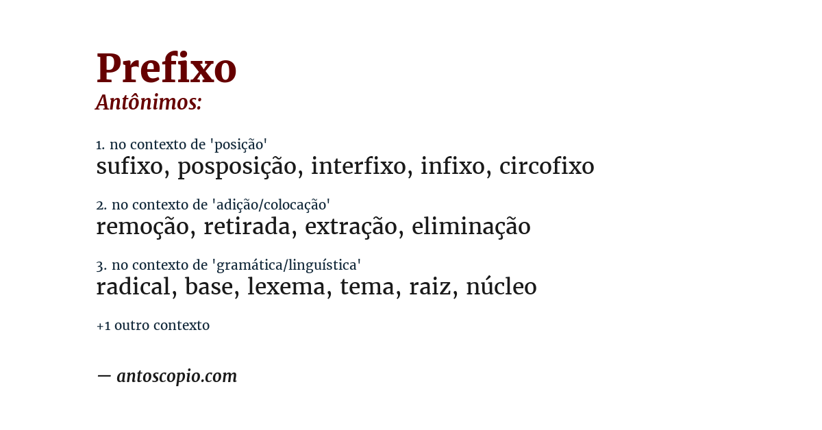 Antônimo de prefixo