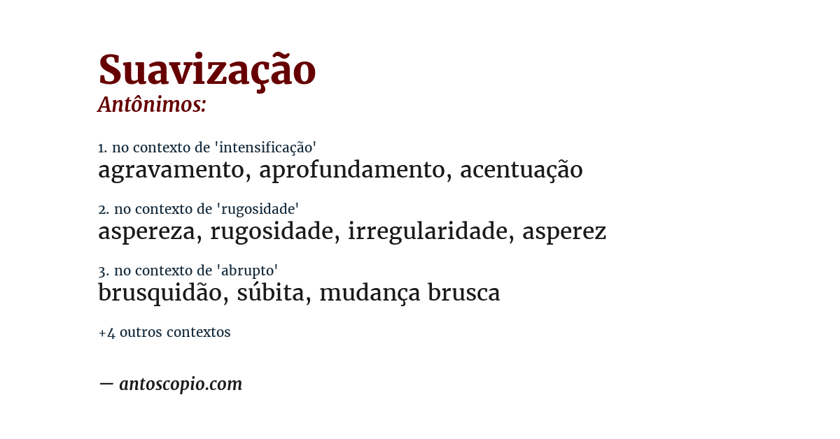 Antônimo de suavização