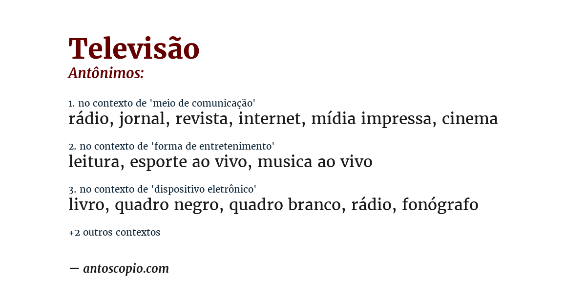 Antônimo de televisão