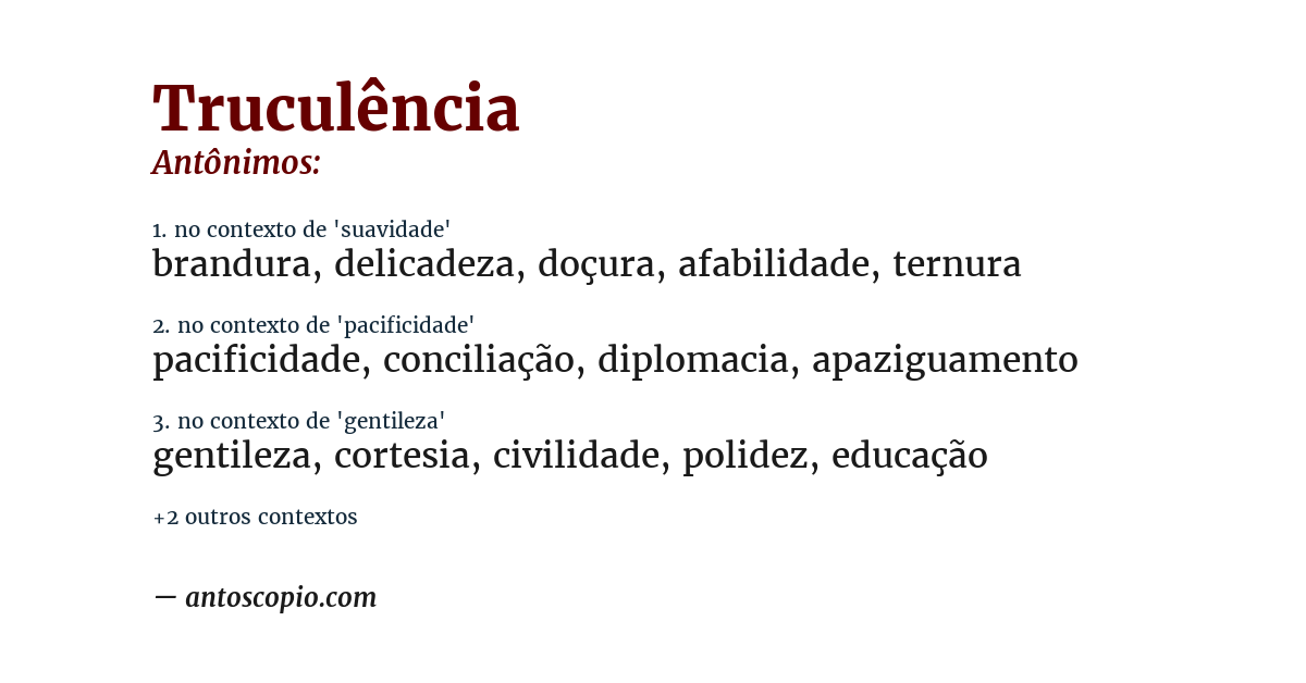 Antônimo de truculência