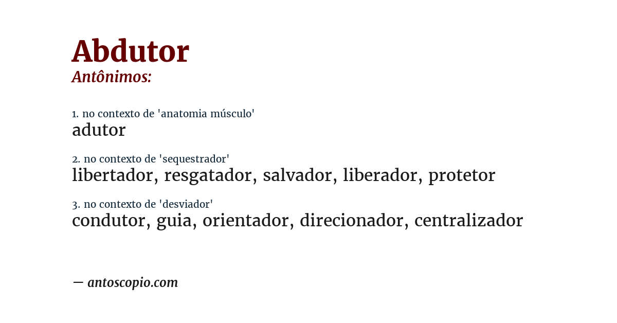 Antônimo de abdutor