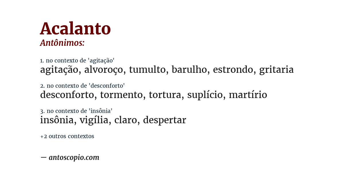 Antônimo de acalanto