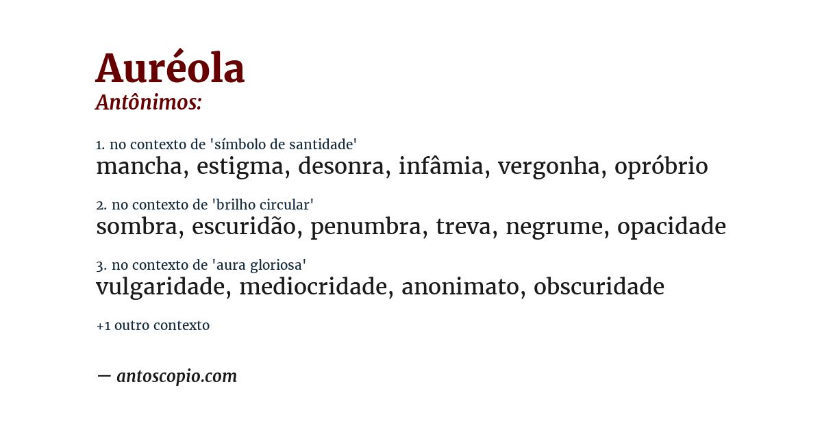 Antônimo de auréola