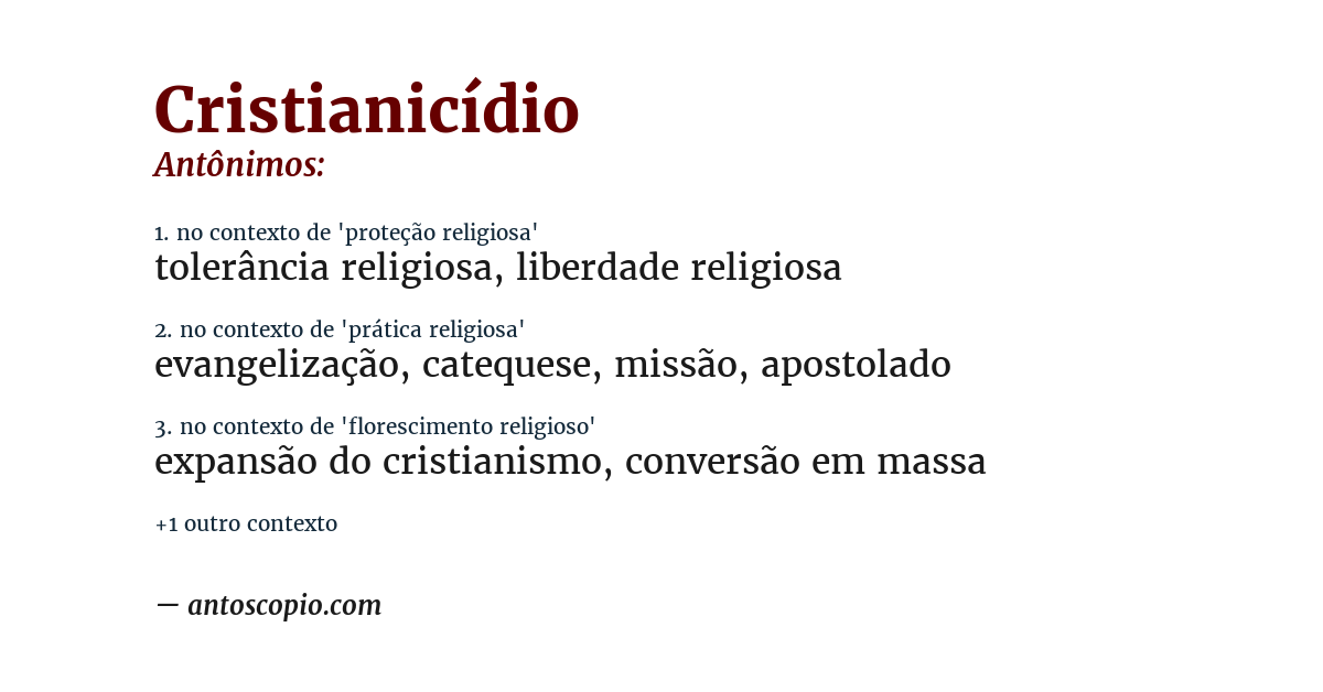 Antônimo de cristianicídio
