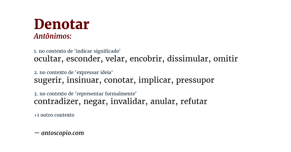 Antônimo de denotar