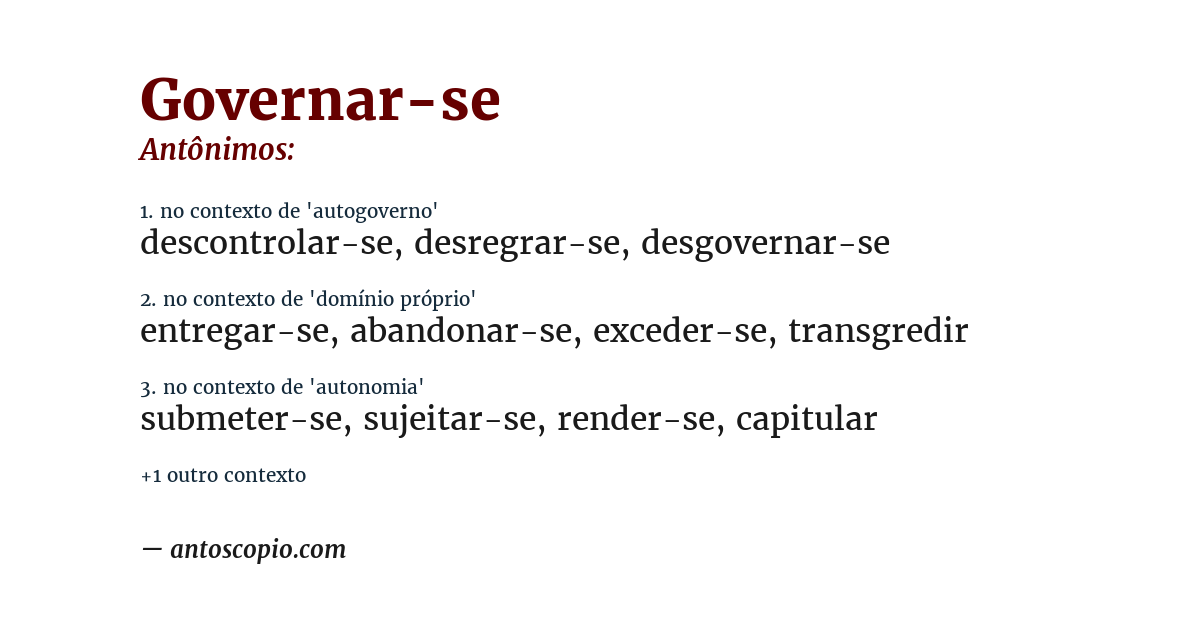 Antônimo de governar-se
