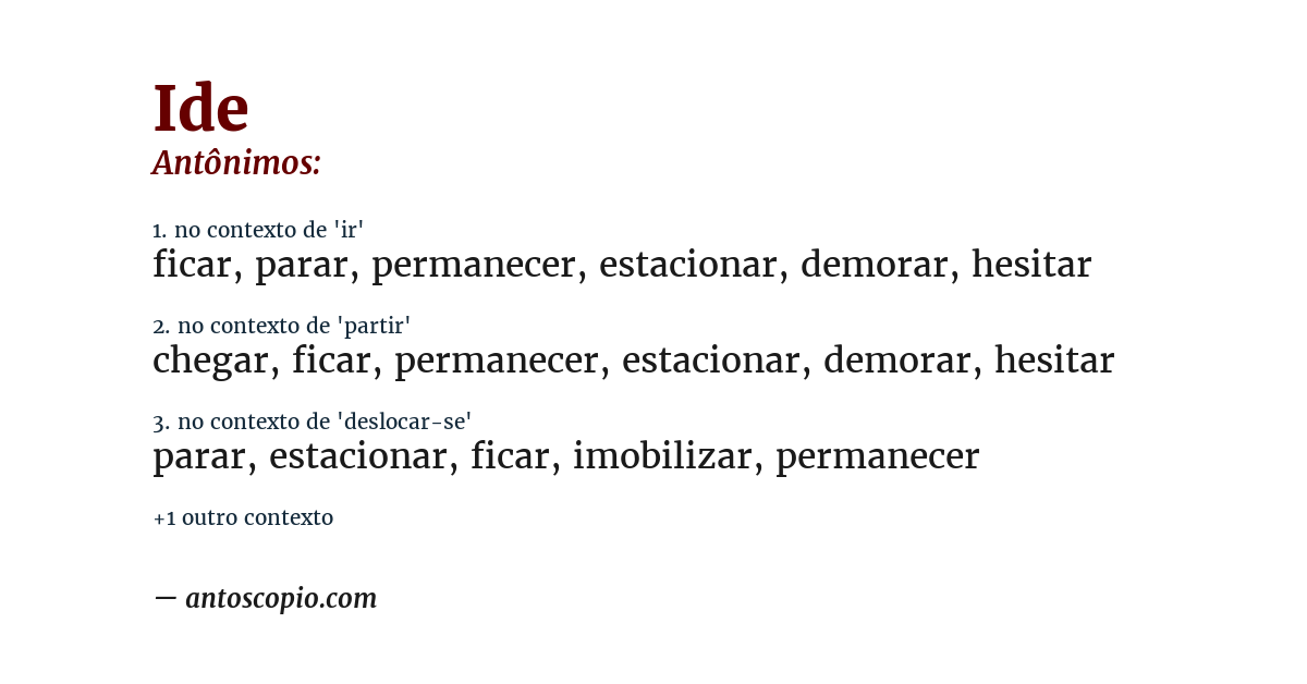 Antônimo de ide