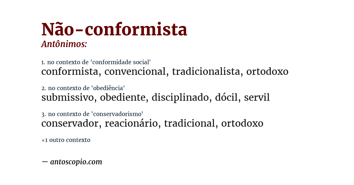 Antônimo de não-conformista