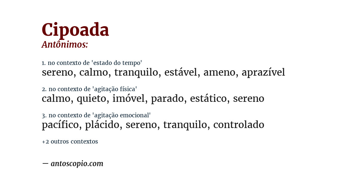 Antônimo de cipoada
