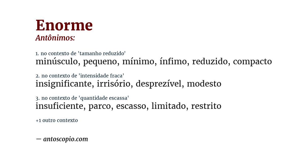 Antônimo de enorme