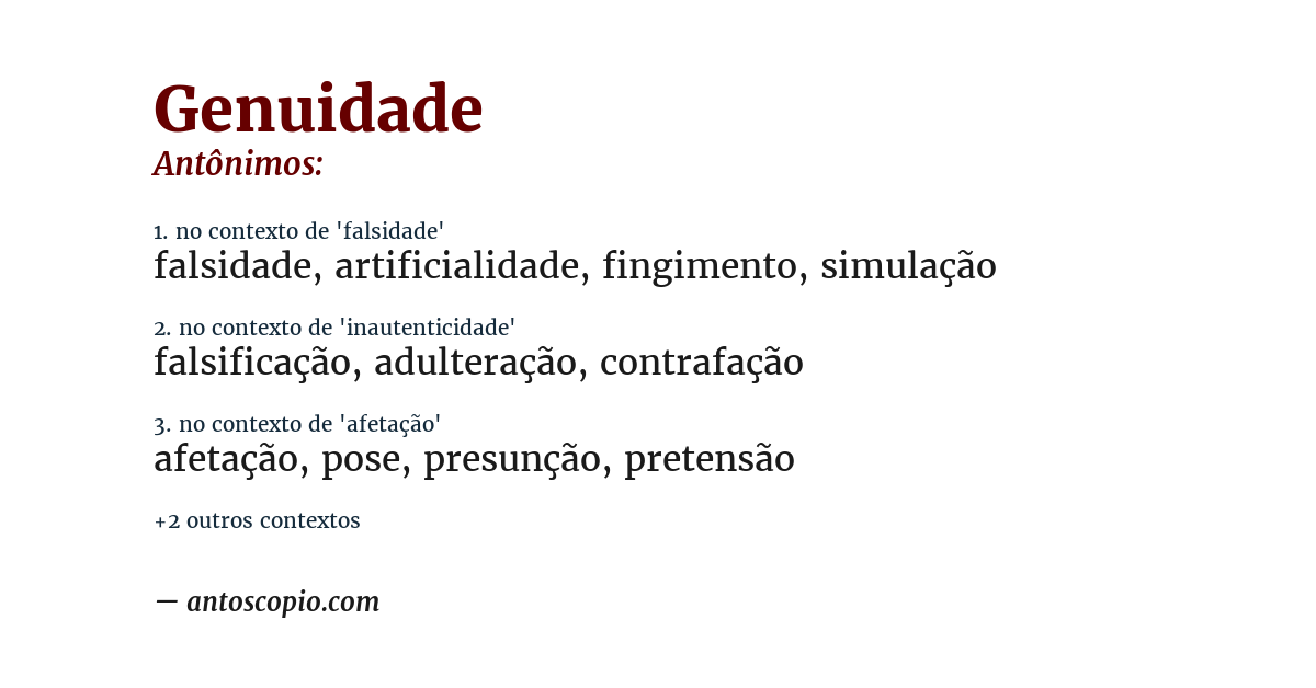 Antônimo de genuidade