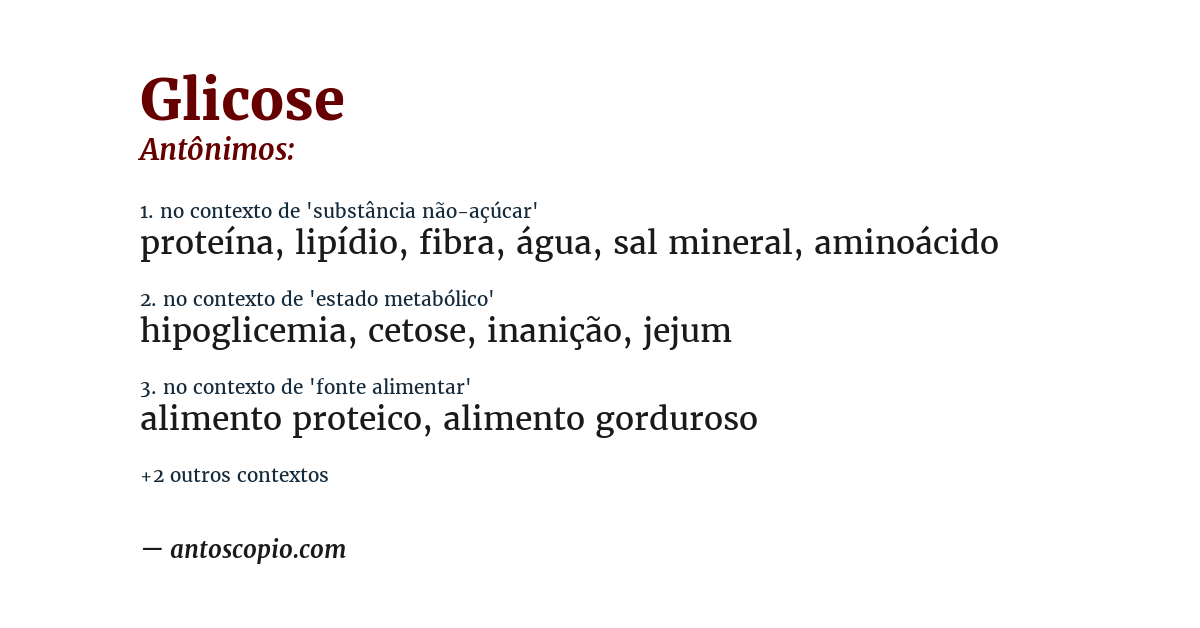 Antônimo de glicose