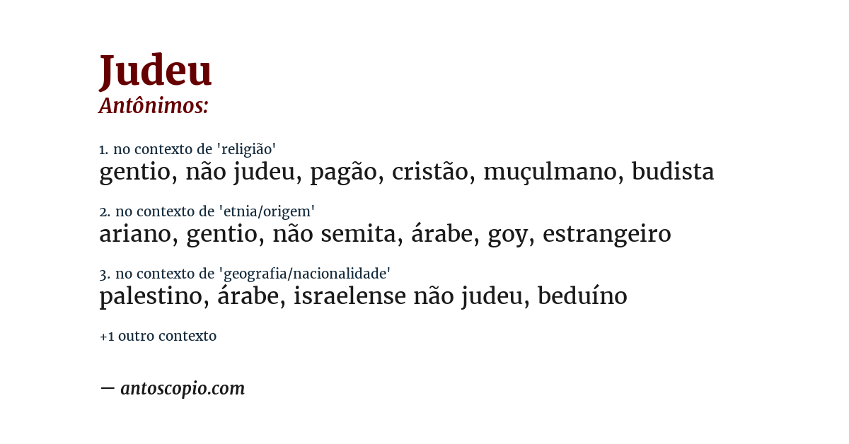 Antônimo de judeu