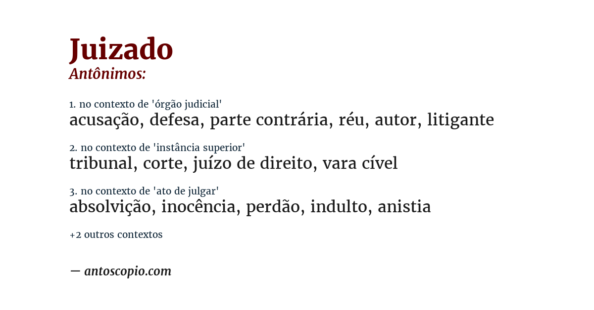 Antônimo de juizado