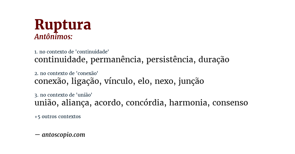 Antônimo de ruptura