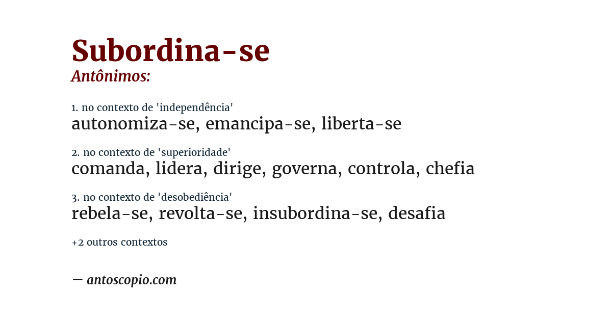 Antônimo de subordina-se