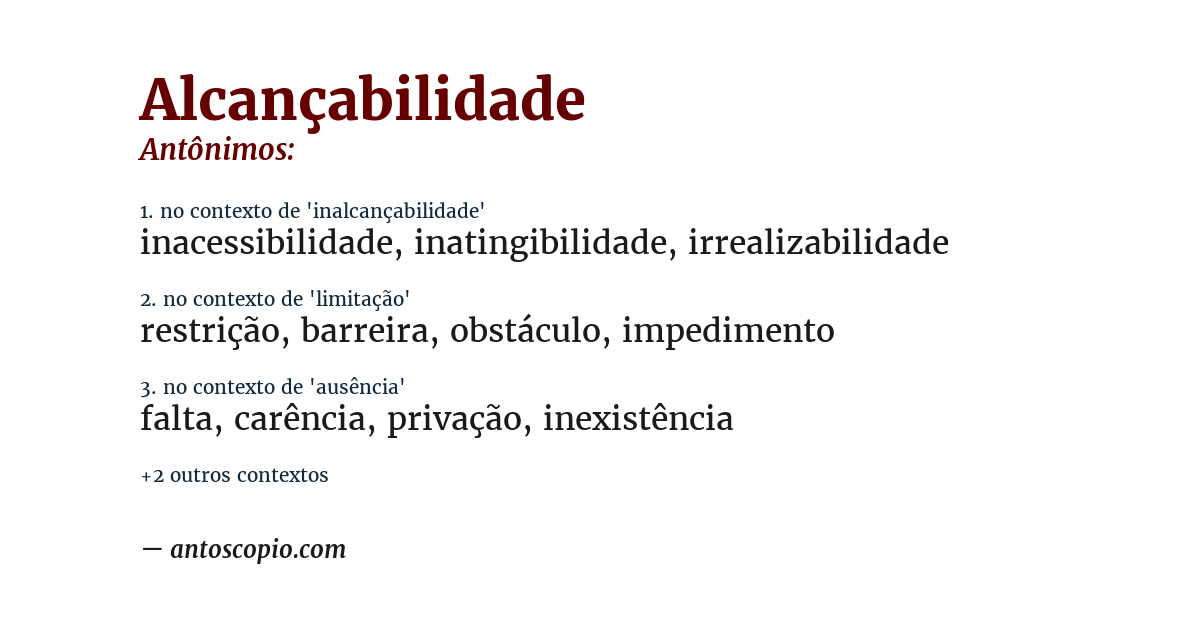 Antônimo de alcançabilidade