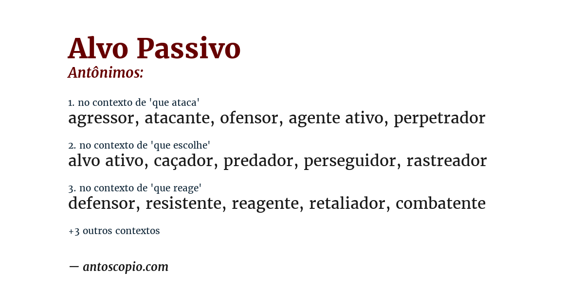 Antônimo de alvo passivo
