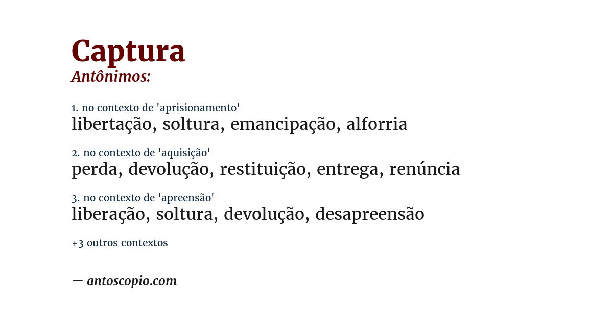 Antônimo de captura