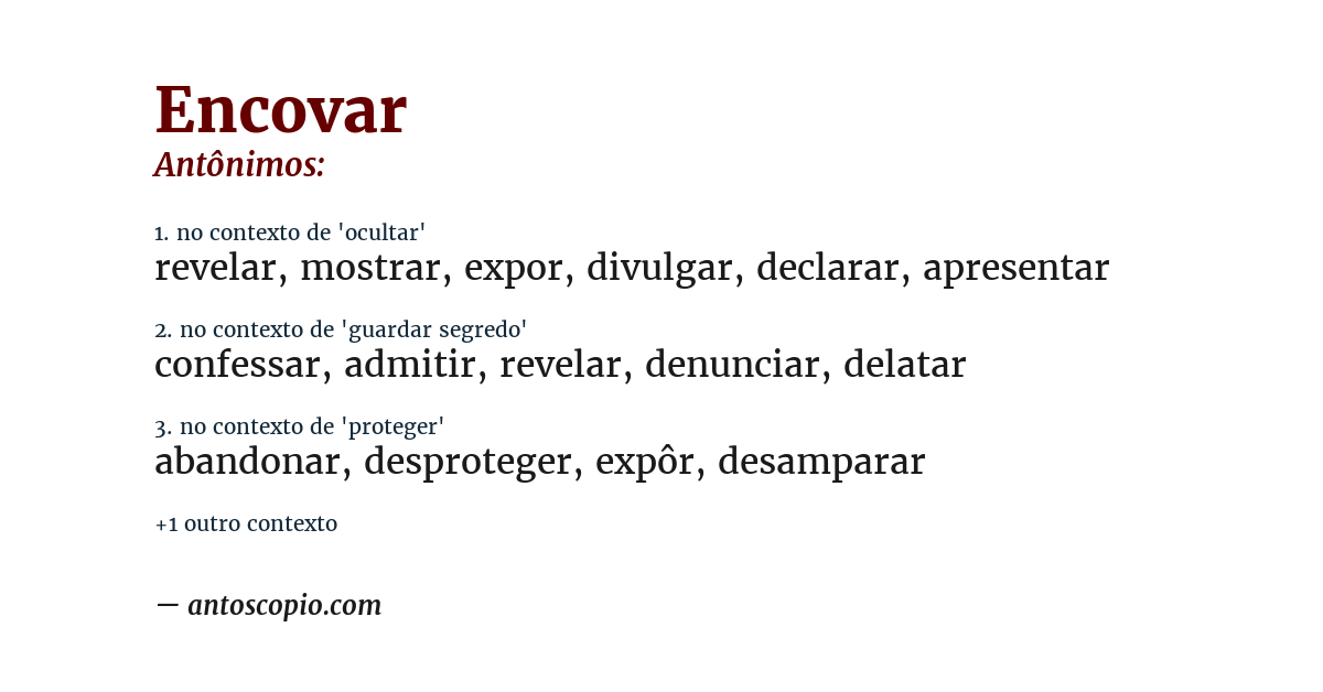 Antônimo de encovar