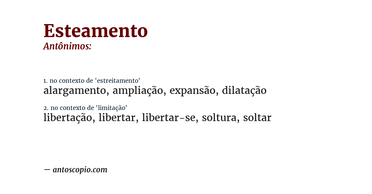 Antônimo de esteamento