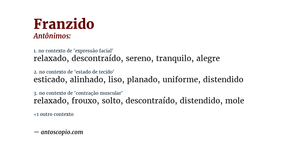 Antônimo de franzido