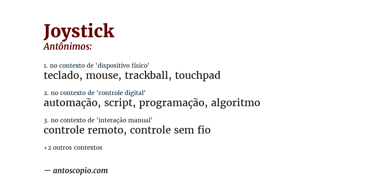 Antônimo de joystick