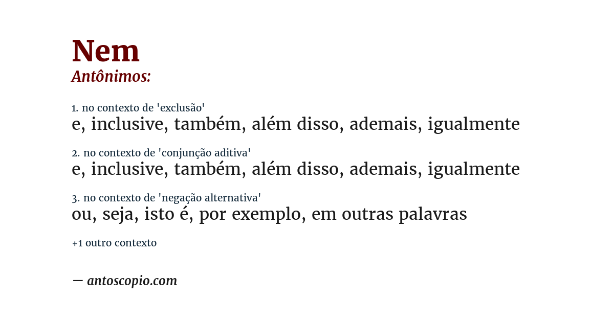Antônimo de nem