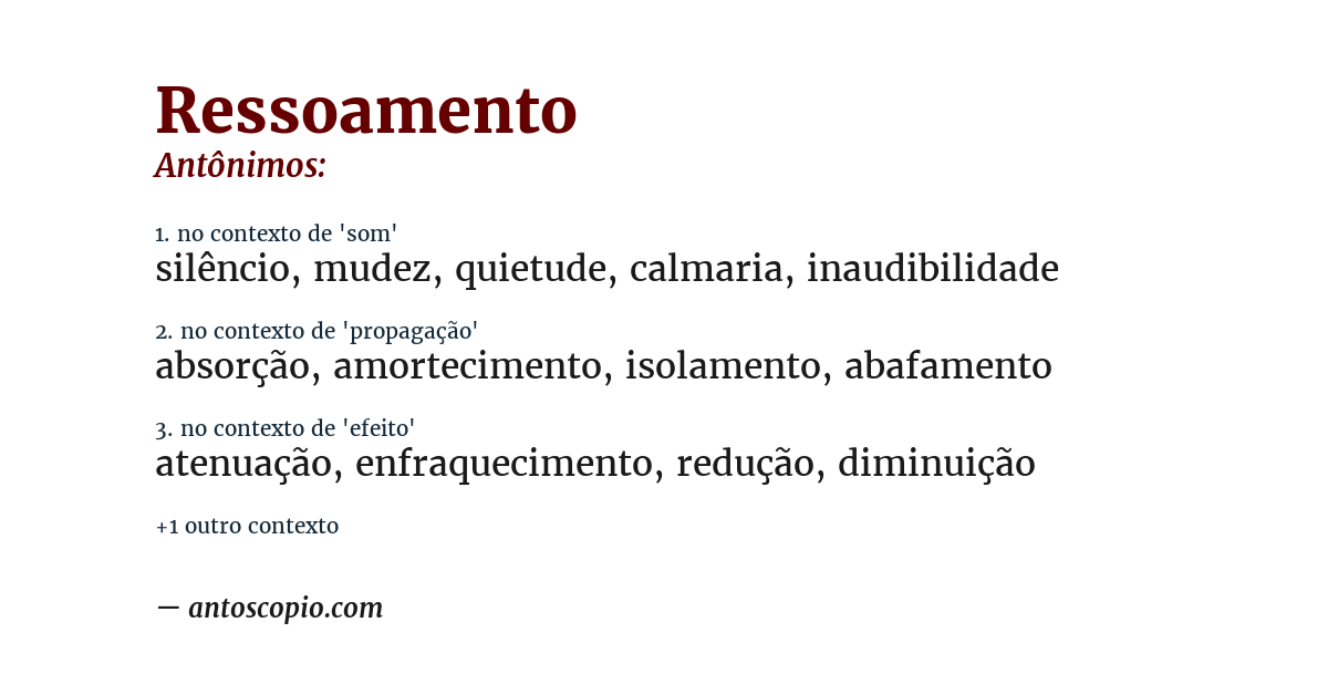 Antônimo de ressoamento