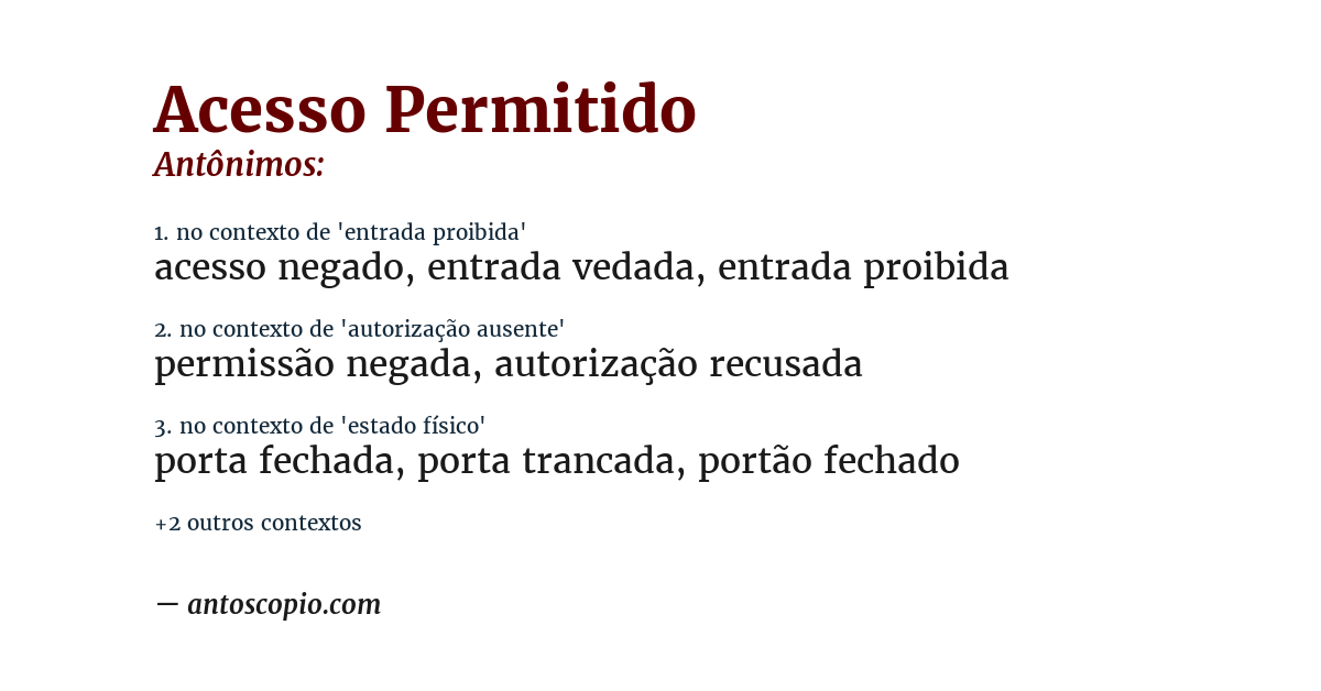 Antônimo de acesso permitido