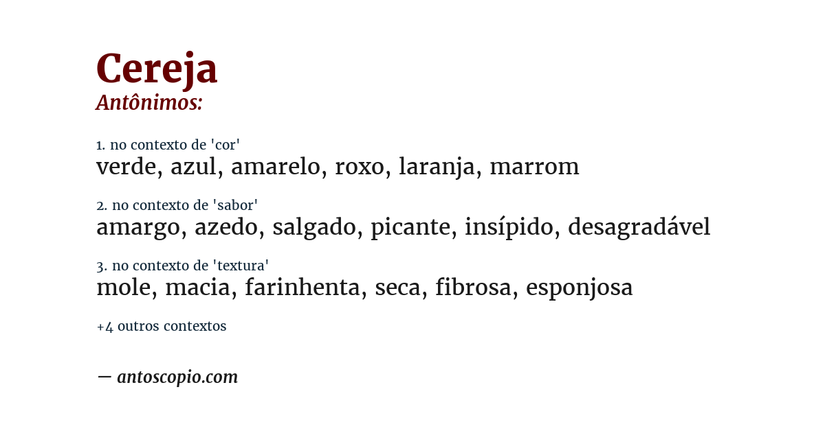 Antônimo de cereja