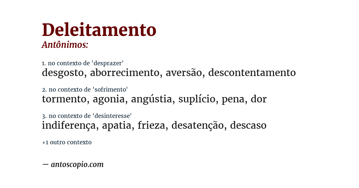 Antônimo de deleitamento
