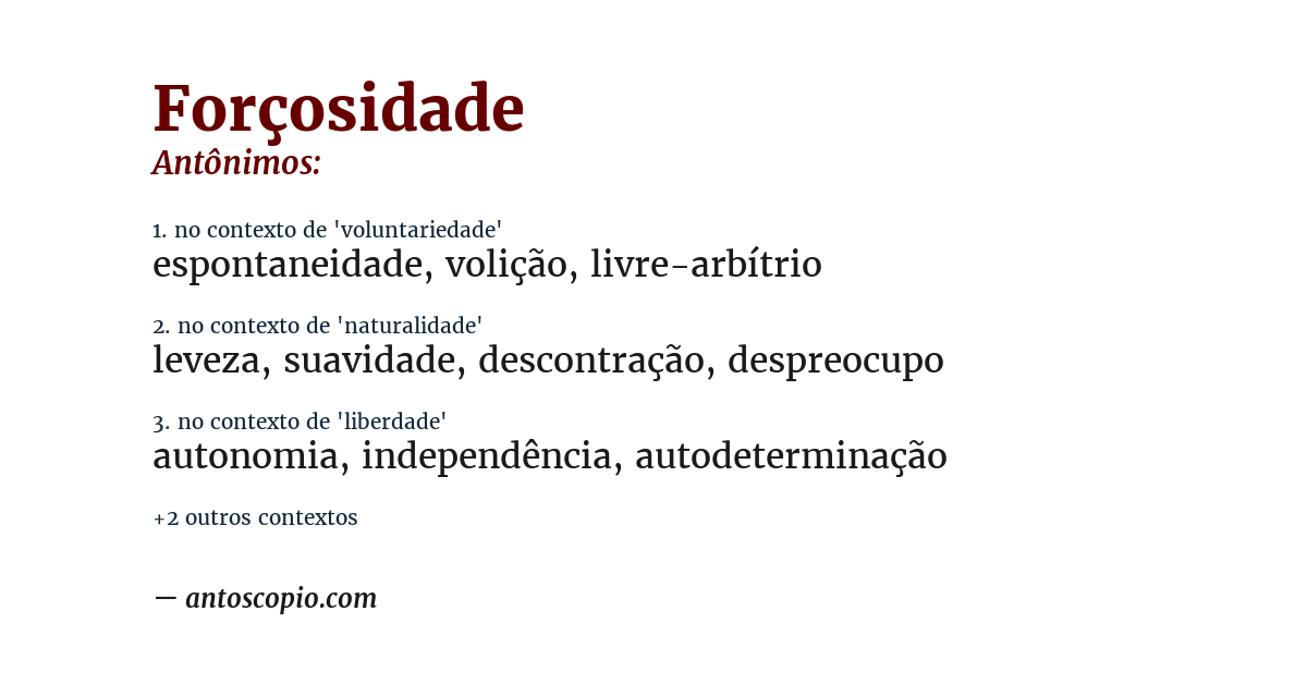 Antônimo de forçosidade