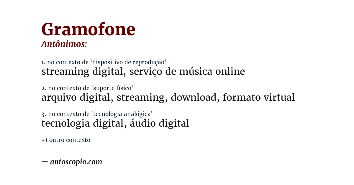 Antônimo de gramofone