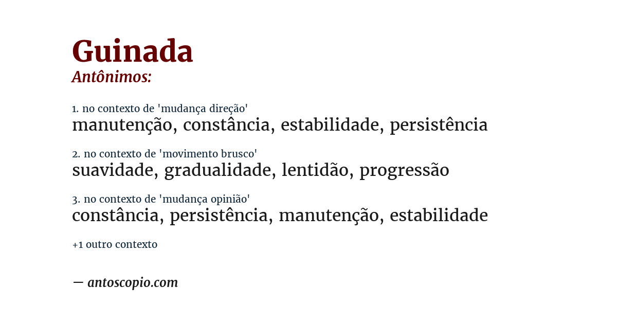 Antônimo de guinada