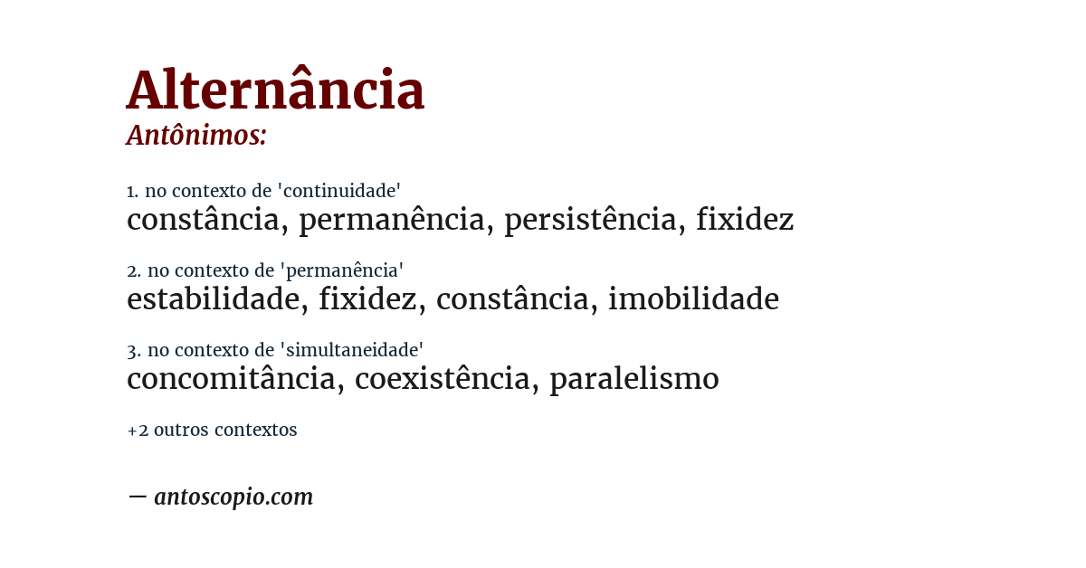 Antônimo de alternância