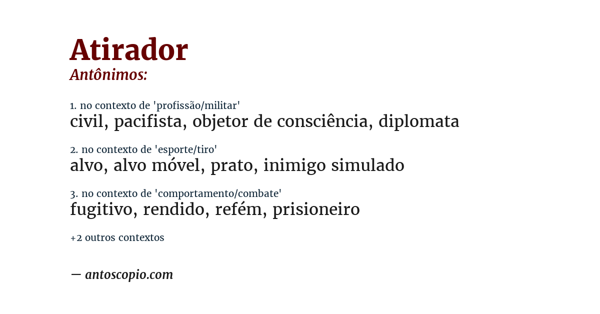 Antônimo de atirador