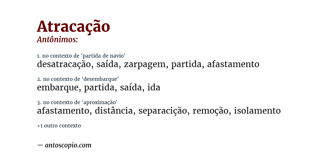 Antônimo de atracação